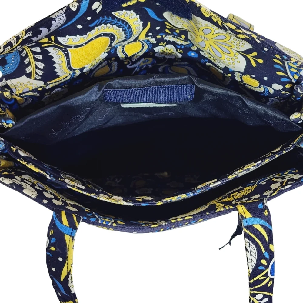 Vera Bradley New Ellie Blue Laptop Travel Tote Shoulder Bag Retired Print